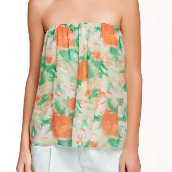 Alice + Olivia strapless silk floral top - Picture 2 of 8